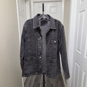 DKNY Cotton And Rayon Blend Black Denim Jacket Unisex